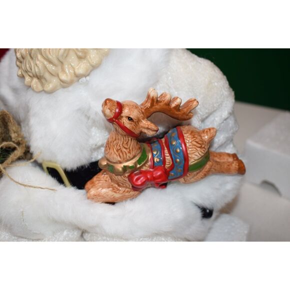 Christmas Santa Porcelain Face, Boots and Reindeer (Shelf Sitter) 26 " Open Box - Picture 7 of 11
